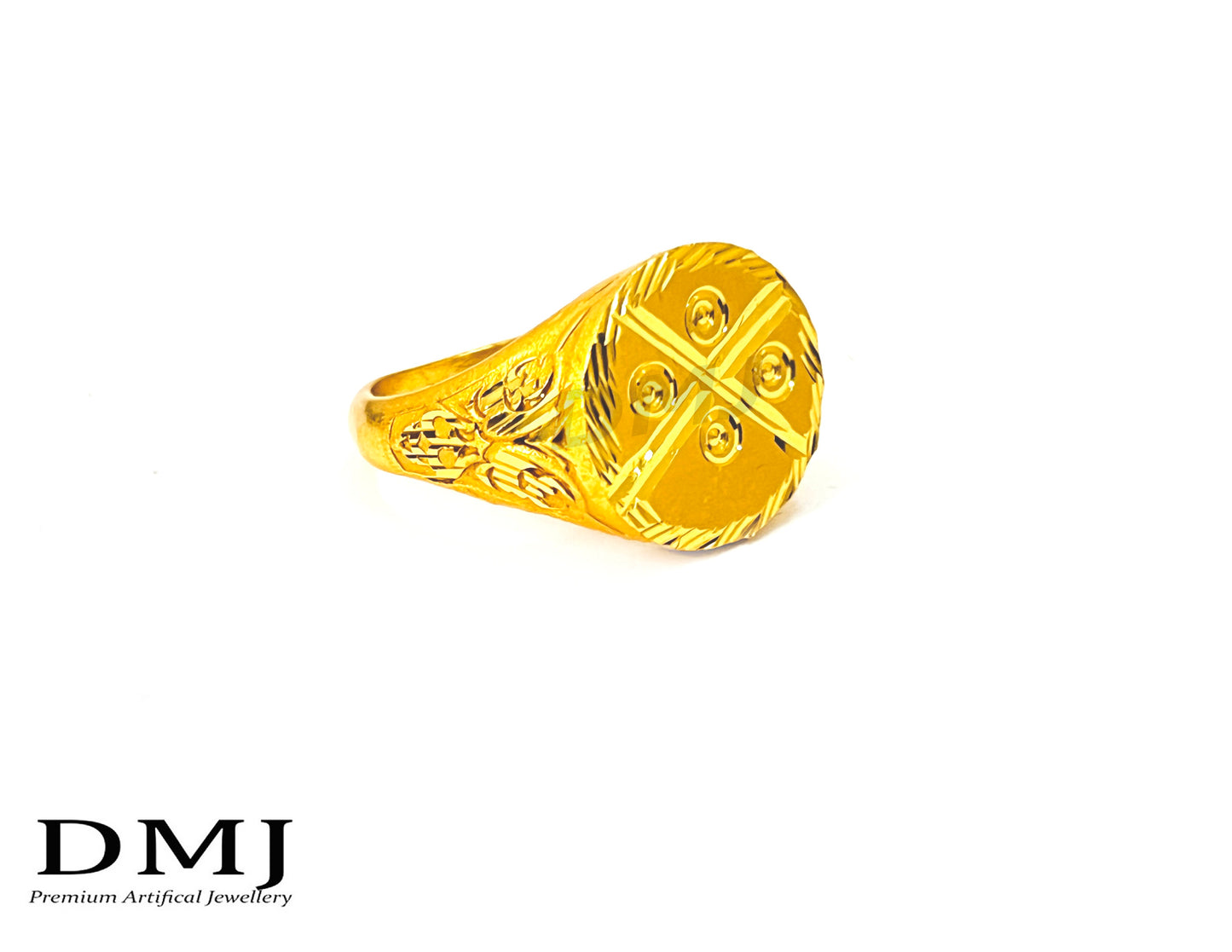 DMJ Premium High-quality Micro plated Gold look Finely Detailed Handmade Brass Gold Plated Ring