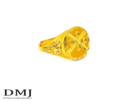 DMJ Premium High-quality Micro plated Gold look Finely Detailed Handmade Brass Gold Plated Ring