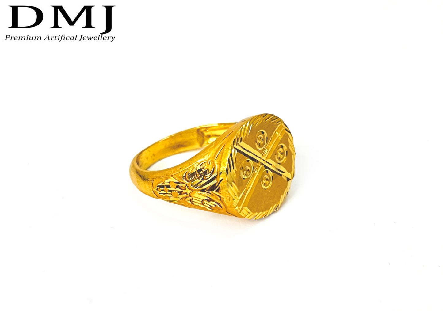 DMJ Premium High-quality Micro plated Gold look Finely Detailed Handmade Brass Gold Plated Ring