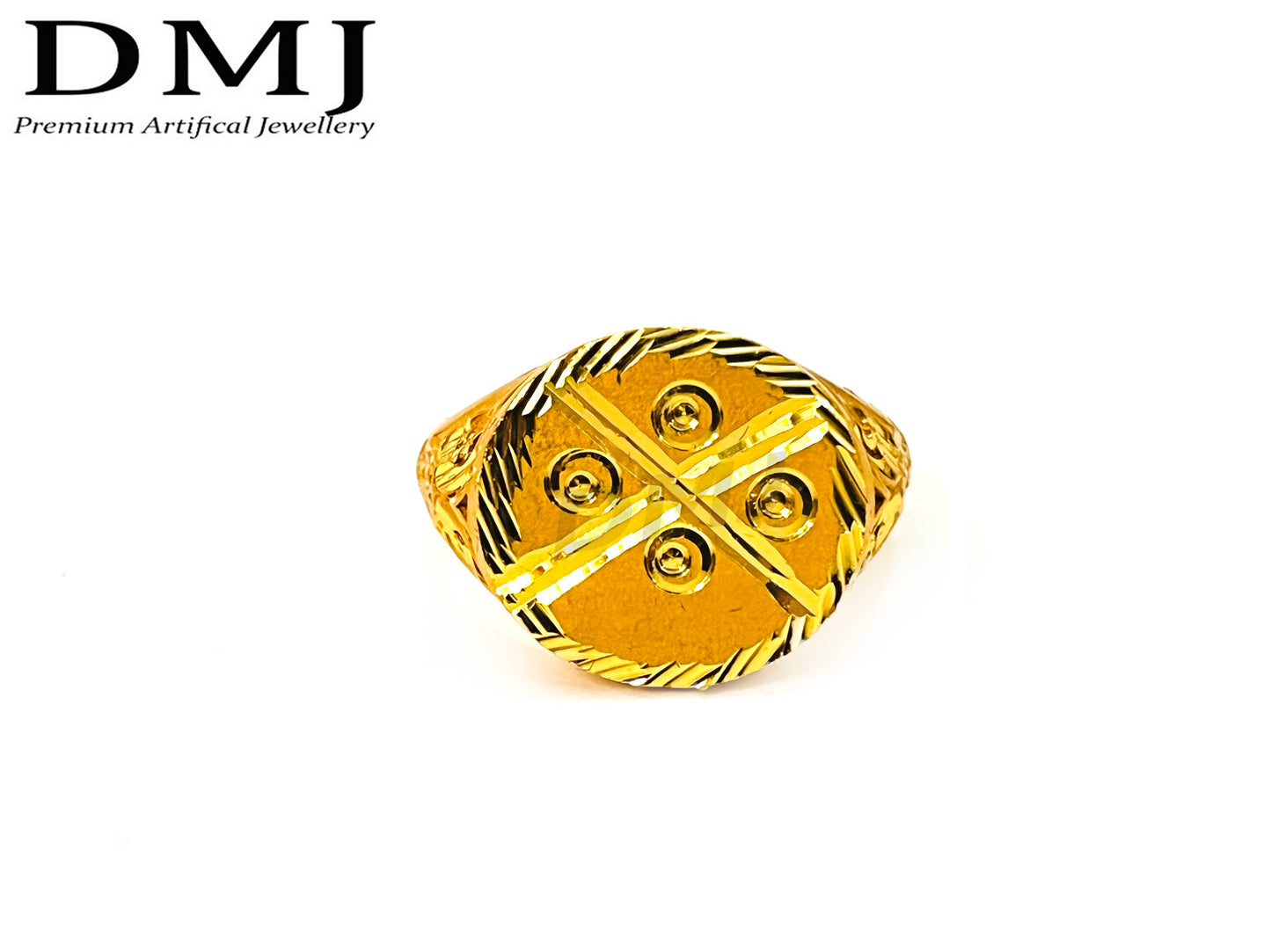 DMJ Premium High-quality Micro plated Gold look Finely Detailed Handmade Brass Gold Plated Ring