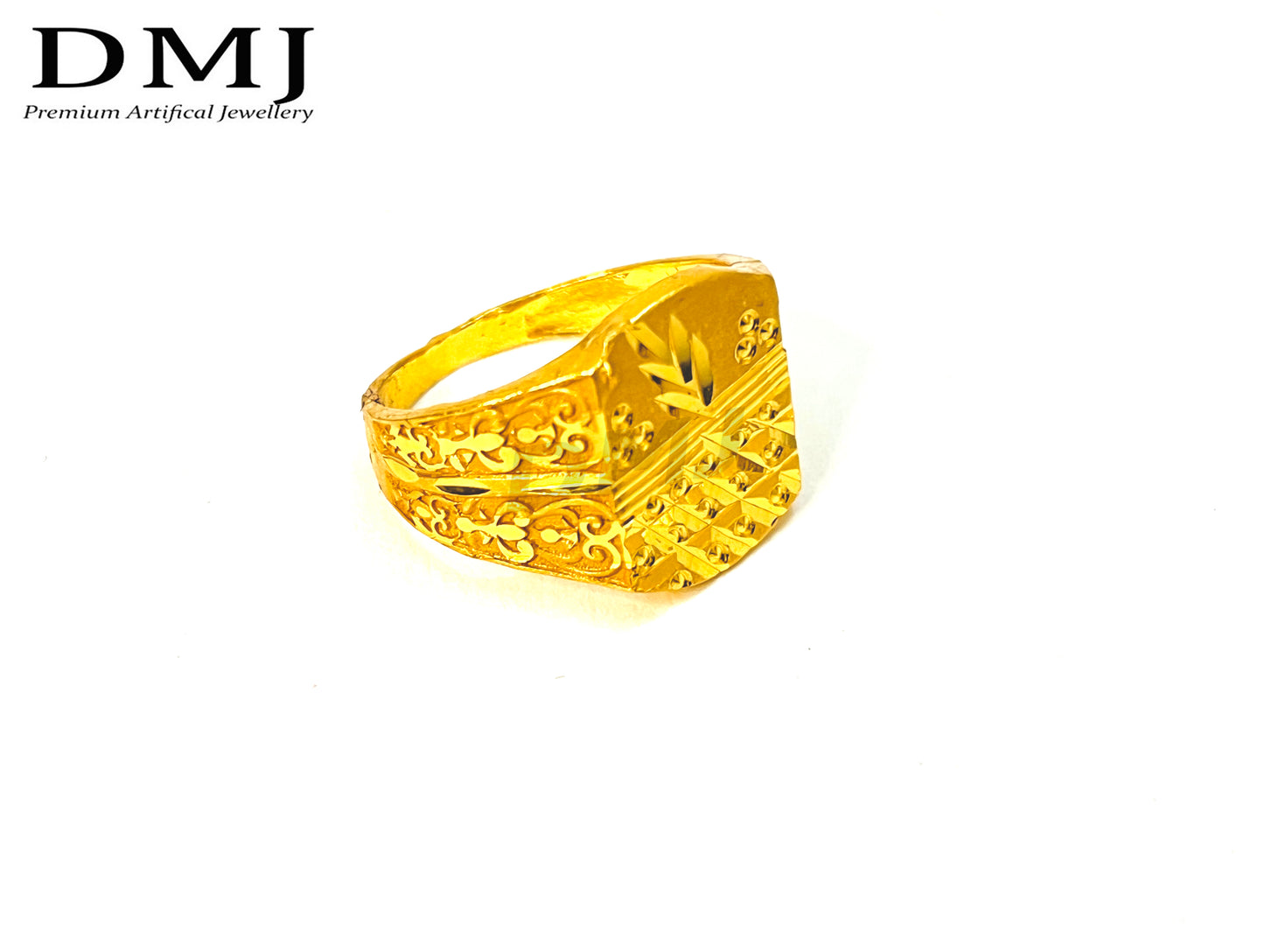 DMJ Premium High-quality Micro plated Gold look Finely Detailed Handmade Brass Gold Plated Ring