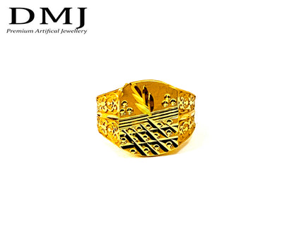 DMJ Premium High-quality Micro plated Gold look Finely Detailed Handmade Brass Gold Plated Ring