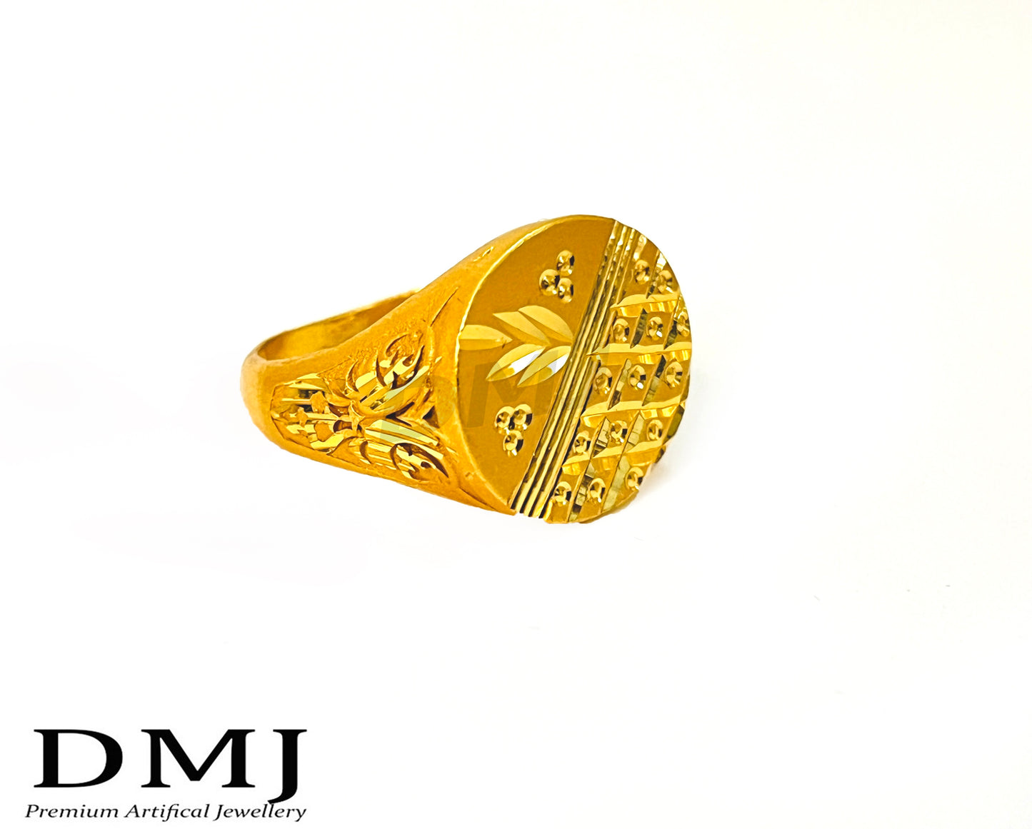 DMJ Premium High-quality Micro plated Gold look Finely Detailed Handmade Brass Gold Plated Ring