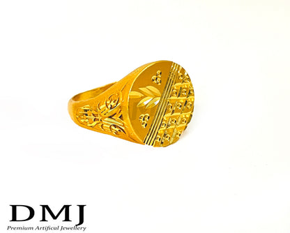 DMJ Premium High-quality Micro plated Gold look Finely Detailed Handmade Brass Gold Plated Ring