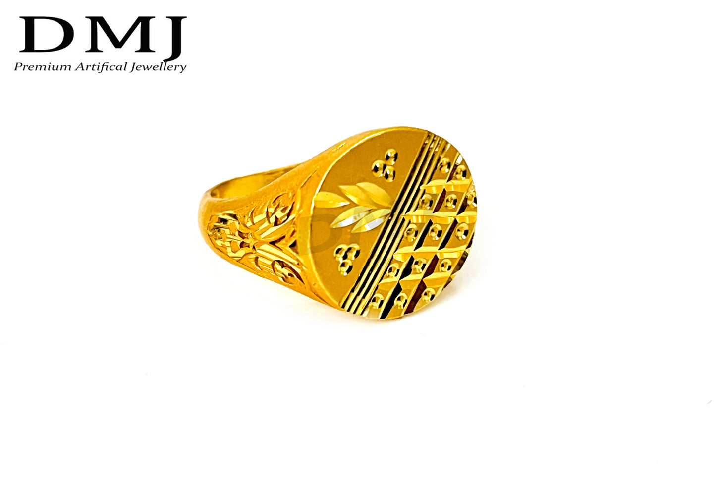 DMJ Premium High-quality Micro plated Gold look Finely Detailed Handmade Brass Gold Plated Ring