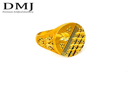 DMJ Premium High-quality Micro plated Gold look Finely Detailed Handmade Brass Gold Plated Ring