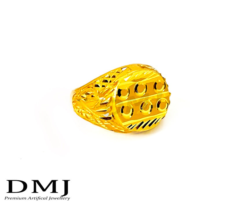 DMJ Premium High-quality Micro plated Gold look Finely Detailed Handmade Brass Gold Plated Ring