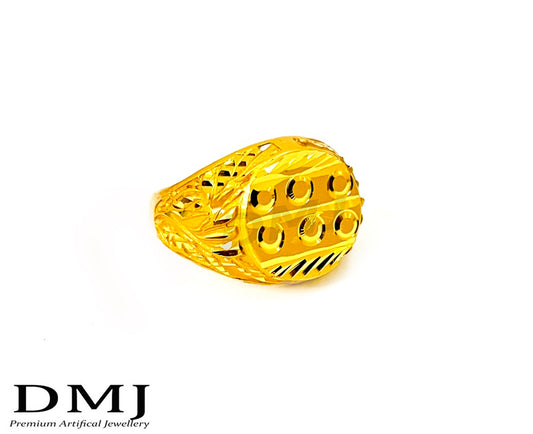 DMJ Premium High-quality Micro plated Gold look Finely Detailed Handmade Brass Gold Plated Ring