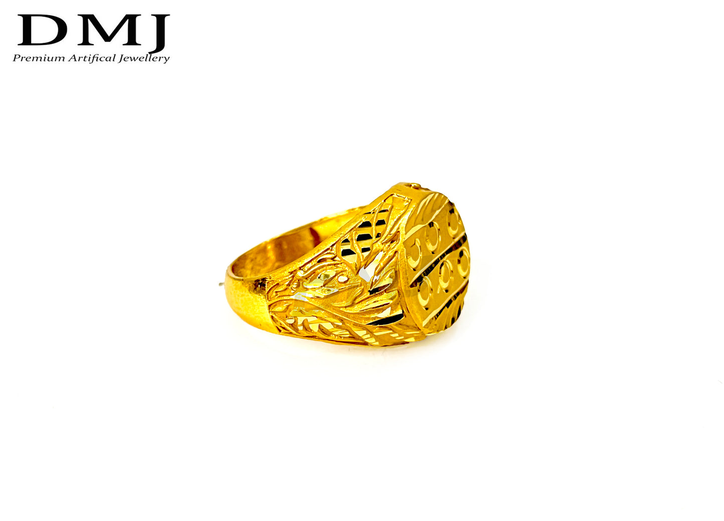 DMJ Premium High-quality Micro plated Gold look Finely Detailed Handmade Brass Gold Plated Ring
