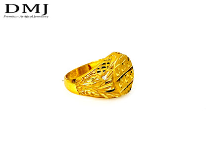 DMJ Premium High-quality Micro plated Gold look Finely Detailed Handmade Brass Gold Plated Ring