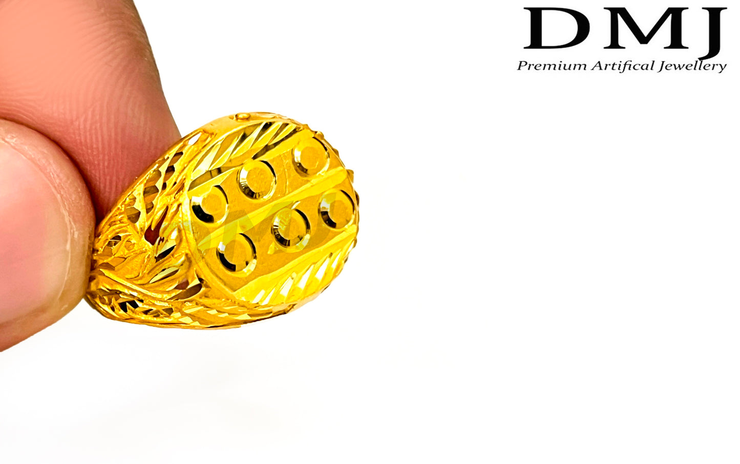 DMJ Premium High-quality Micro plated Gold look Finely Detailed Handmade Brass Gold Plated Ring