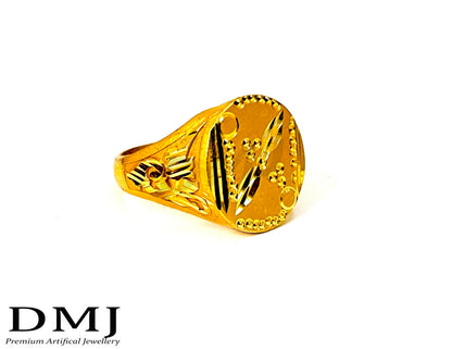 DMJ Premium High-quality Micro plated Gold look Finely Detailed Handmade Brass Gold Plated Ring