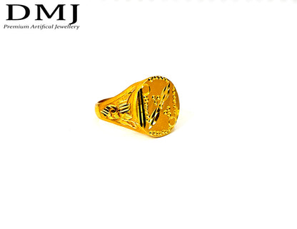 DMJ Premium High-quality Micro plated Gold look Finely Detailed Handmade Brass Gold Plated Ring
