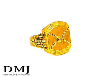 DMJ Premium High-quality Micro plated Gold look Finely Detailed Handmade Brass Gold Plated Ring