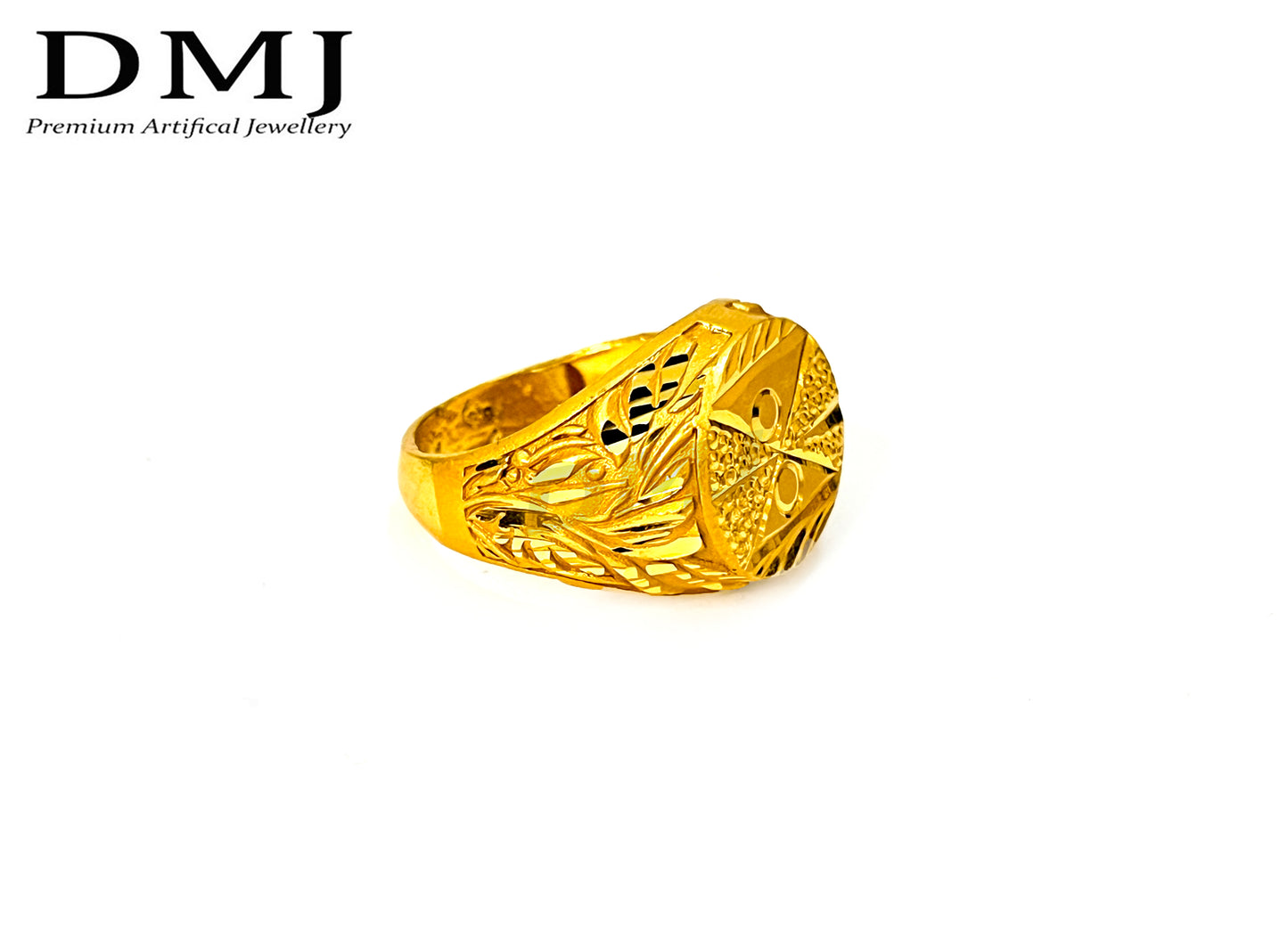 DMJ Premium High-quality Micro plated Gold look Finely Detailed Handmade Brass Gold Plated Ring