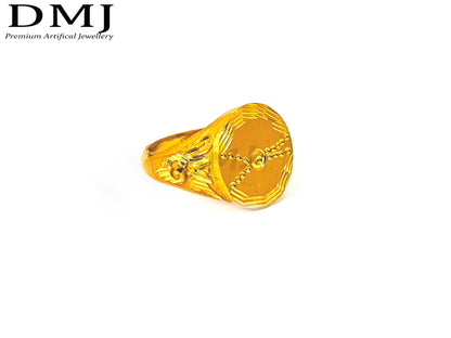 DMJ Premium High-quality Micro plated Gold look Finely Detailed Handmade Brass Gold Plated Ring