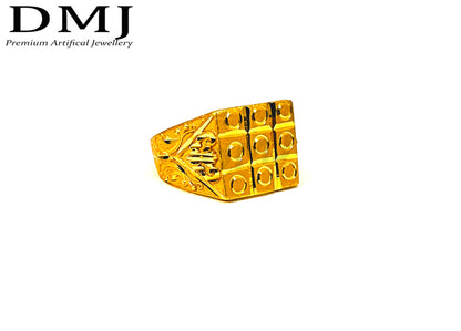 DMJ Premium High-quality Micro plated Gold look Finely Detailed Handmade Brass Gold Plated Ring
