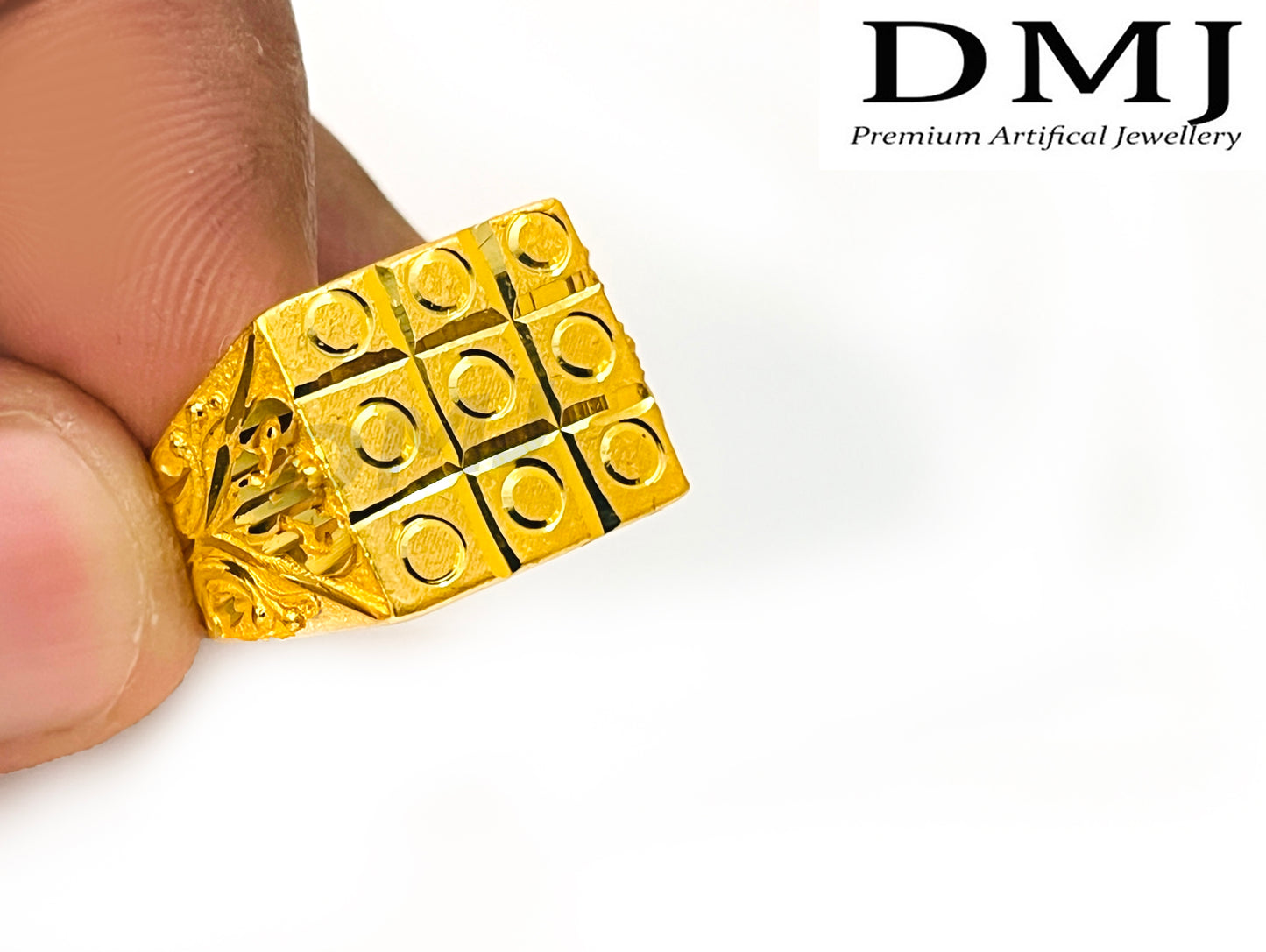 DMJ Premium High-quality Micro plated Gold look Finely Detailed Handmade Brass Gold Plated Ring