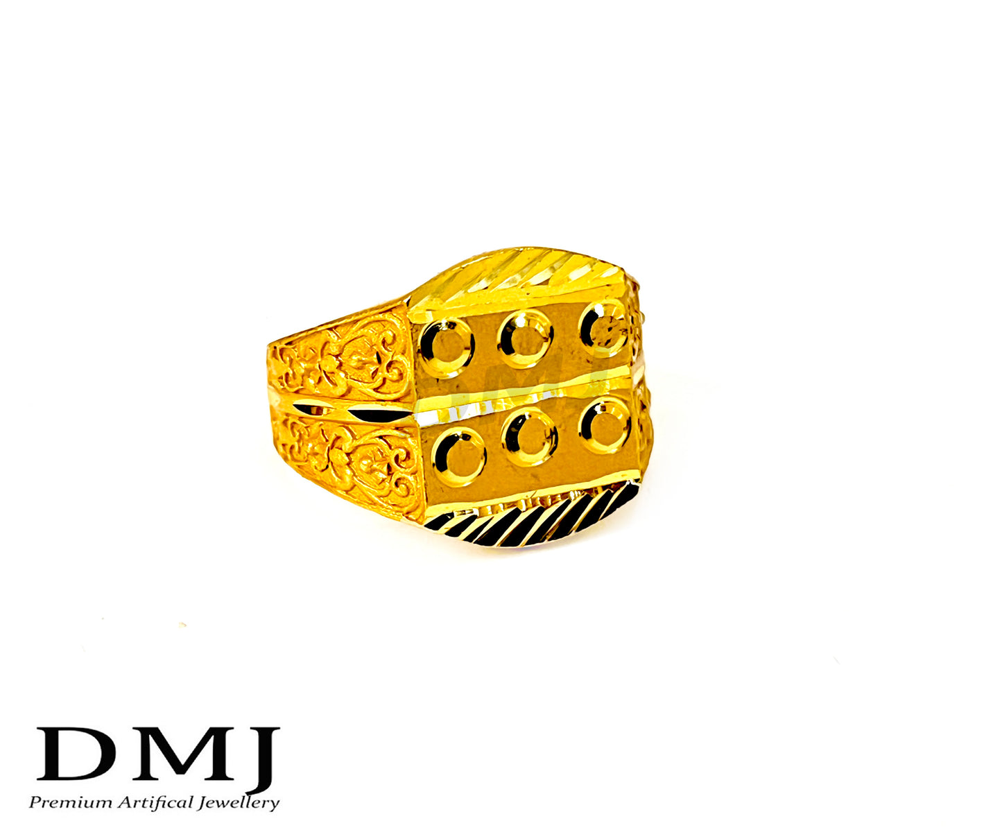 DMJ Premium High-quality Micro plated Gold look Finely Detailed Handmade Brass Gold Plated Ring
