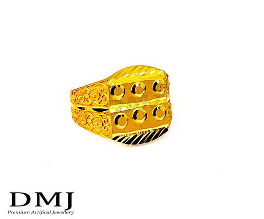 DMJ Premium High-quality Micro plated Gold look Finely Detailed Handmade Brass Gold Plated Ring