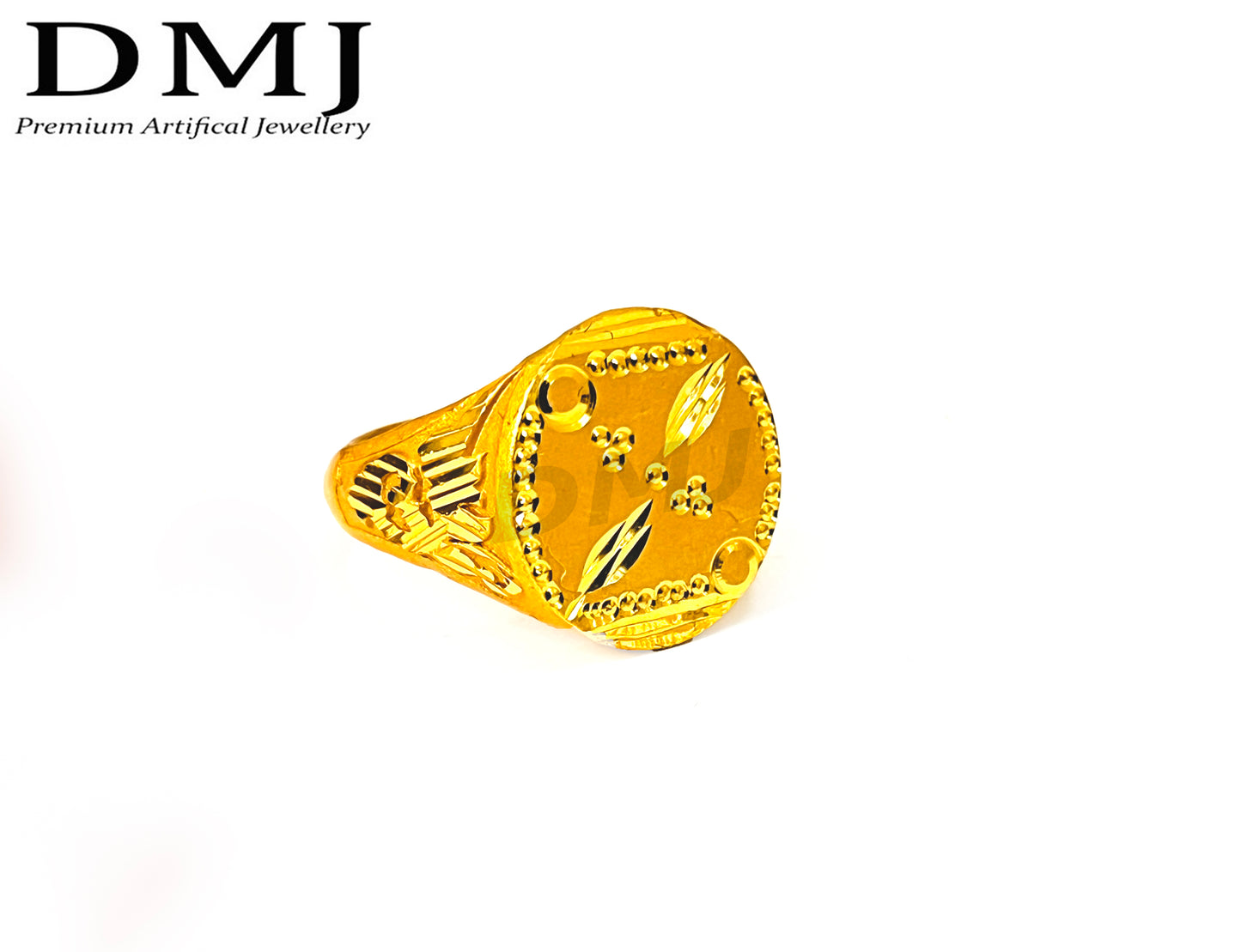 DMJ Premium High-quality Micro plated Gold look Finely Detailed Handmade Brass Gold Plated Ring