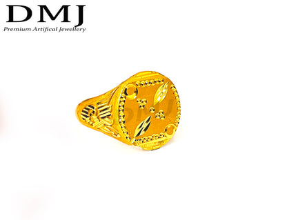 DMJ Premium High-quality Micro plated Gold look Finely Detailed Handmade Brass Gold Plated Ring