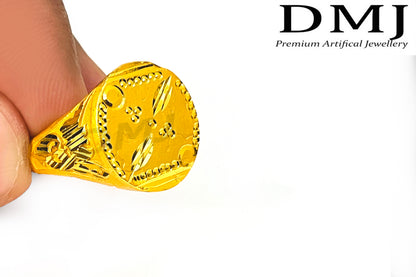 DMJ Premium High-quality Micro plated Gold look Finely Detailed Handmade Brass Gold Plated Ring