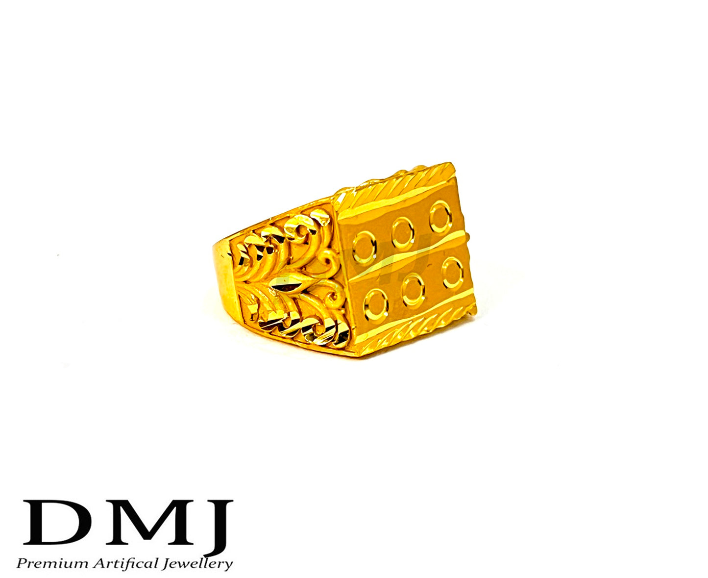 DMJ Premium High-quality Micro plated Gold look Finely Detailed Handmade Brass Gold Plated Ring