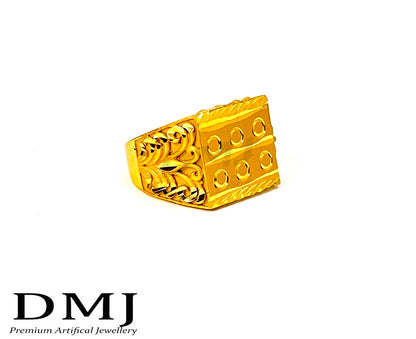 DMJ Premium High-quality Micro plated Gold look Finely Detailed Handmade Brass Gold Plated Ring