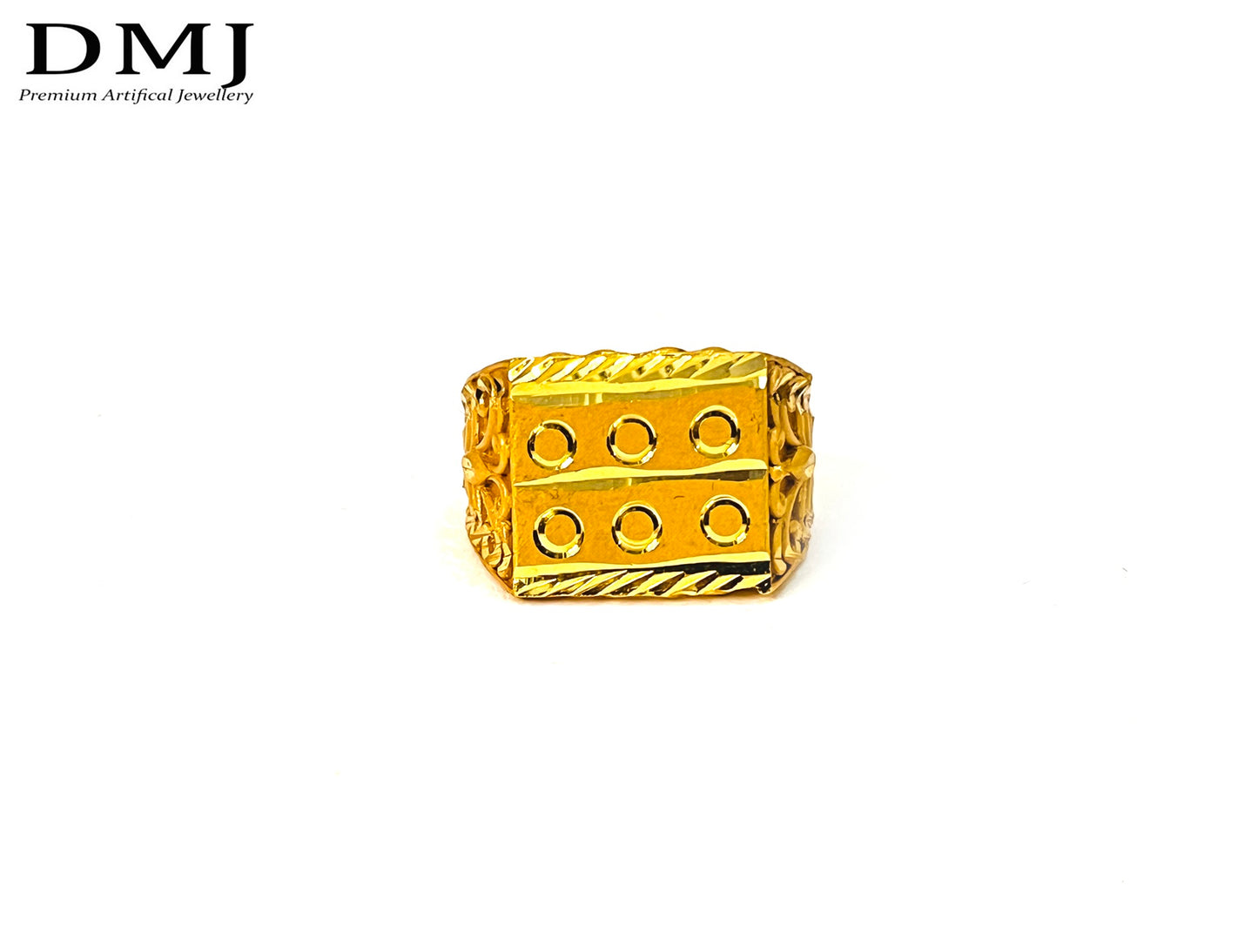 DMJ Premium High-quality Micro plated Gold look Finely Detailed Handmade Brass Gold Plated Ring
