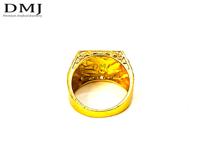 DMJ Premium High-quality Micro plated Gold look Finely Detailed Handmade Brass Gold Plated Ring