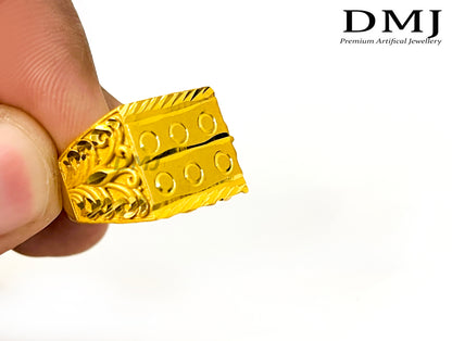 DMJ Premium High-quality Micro plated Gold look Finely Detailed Handmade Brass Gold Plated Ring