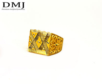 DMJ Premium High-quality Micro plated Gold look Finely Detailed Handmade Brass Gold Plated Ring
