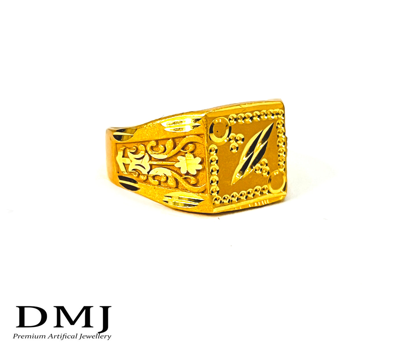 DMJ Premium High-quality Micro plated Gold look Finely Detailed Handmade Brass Gold Plated Ring