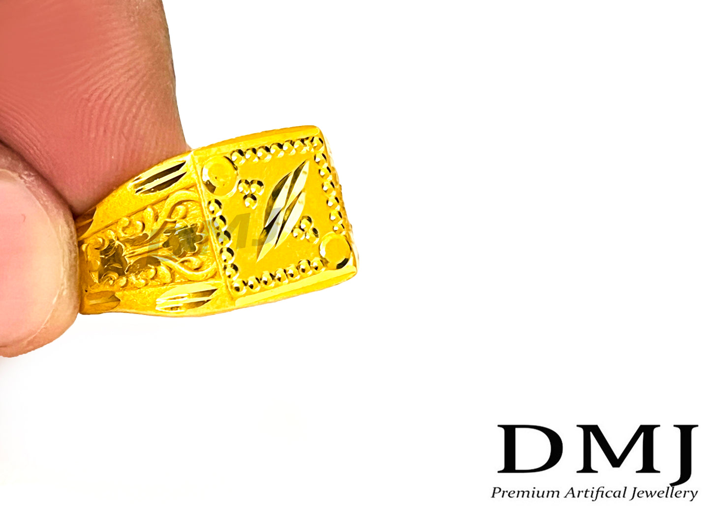 DMJ Premium High-quality Micro plated Gold look Finely Detailed Handmade Brass Gold Plated Ring