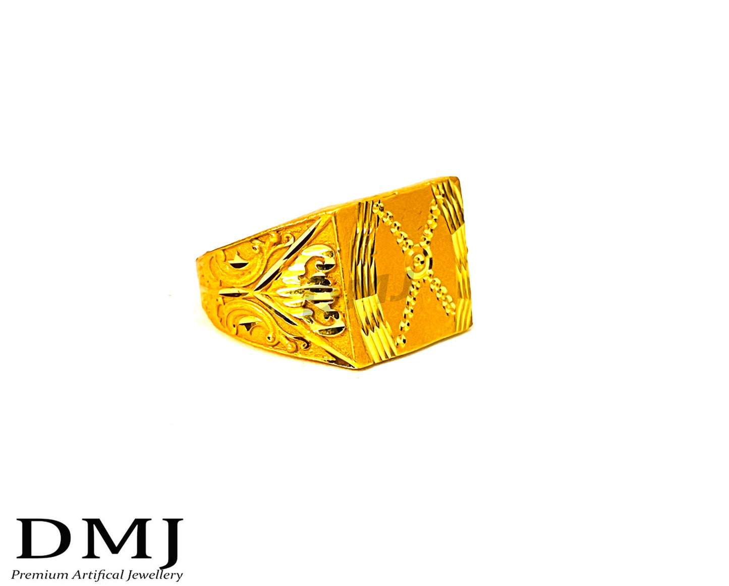 DMJ Premium High-quality Micro plated Gold look Finely Detailed Handmade Brass Gold Plated Ring