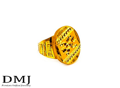 DMJ Premium High-quality Gold look Finely Detailed Handmade Brass Gold Plated Ring