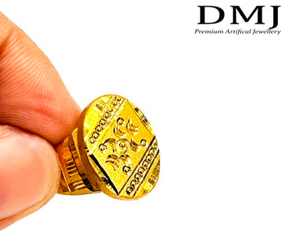 DMJ Premium High-quality Gold look Finely Detailed Handmade Brass Gold Plated Ring