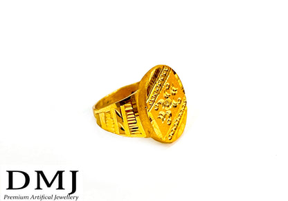 DMJ Premium High-quality Gold look Finely Detailed Handmade Brass Gold Plated Ring