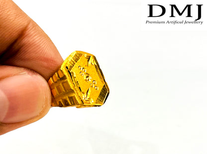 DMJ Premium High-quality Gold look Finely Detailed Handmade Brass Gold Plated Ring