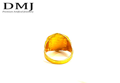 DMJ Premium High-quality Gold look Finely Detailed Handmade Brass Gold Plated Ring