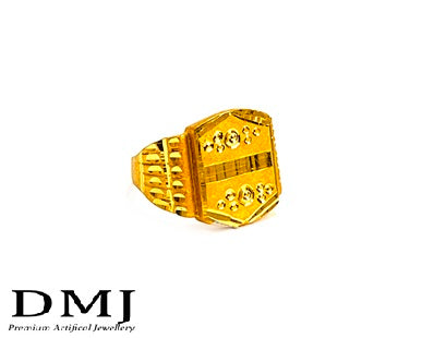 DMJ Premium High-quality Gold look Finely Detailed Handmade Brass Gold Plated Ring