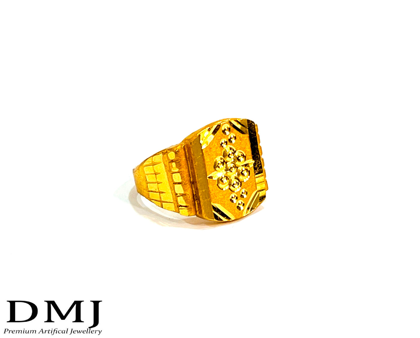 DMJ Premium High-quality Gold look Finely Detailed Handmade Brass Gold Plated Ring