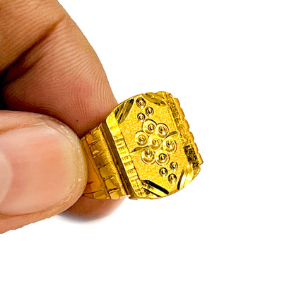 DMJ Premium High-quality Gold look Finely Detailed Handmade Brass Gold Plated Ring