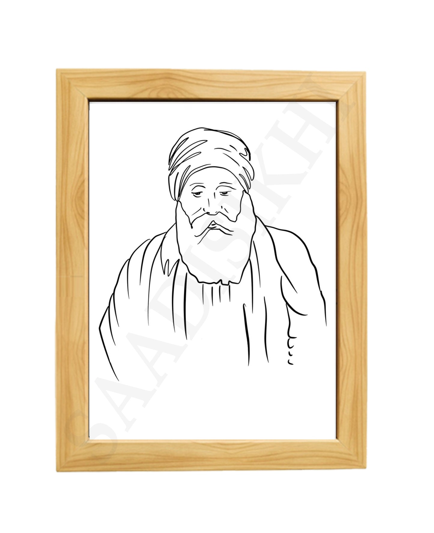 SaadiSikhi Guru Amardas Ji SikhArt I Sikh Guru Wall Art Poster I Punjabi Sikh Religious Home Wall Décor I Sikhism Painting I Sikh 10 gurus I Sikhism I Wall Art Frame I with Self Adhesive Hook