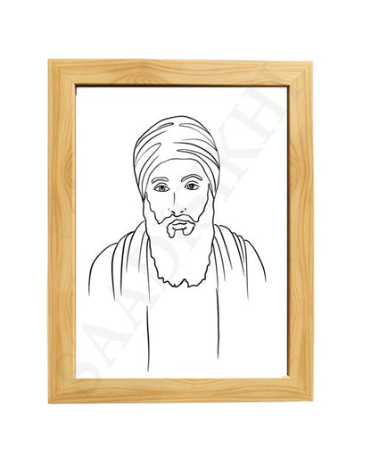 SaadiSikhi Guru Angad Dev Sahib ji SikhArt I Sikh Guru Wall Art Poster I Punjabi Sikh Religious Home Wall Décor I Sikhism Painting I Sikh 10 gurus I Sikhism I Wall Art Frame I with Self Adhesive Hook
