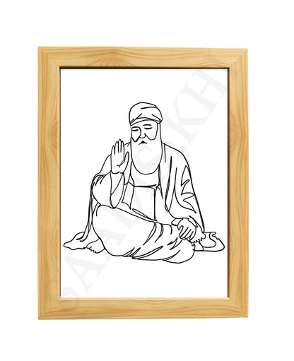 SaadiSikhi Baba Nanak JI SikhArt I Sikh Guru Wall Art Poster I Punjabi Sikh Religious Home Wall Décor I Sikhism Painting I Sikh 10 gurus I Sikhism I Wall Art Frame I with Self Adhesive Hook (Design-6)