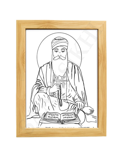 SaadiSikhi Baba Nanak JI SikhArt I Sikh Guru Wall Art Poster I Punjabi Sikh Religious Home Wall Décor I Sikhism Painting I Sikh 10 gurus I Sikhism I Wall Art Frame I with Self Adhesive Hook (Design-5)