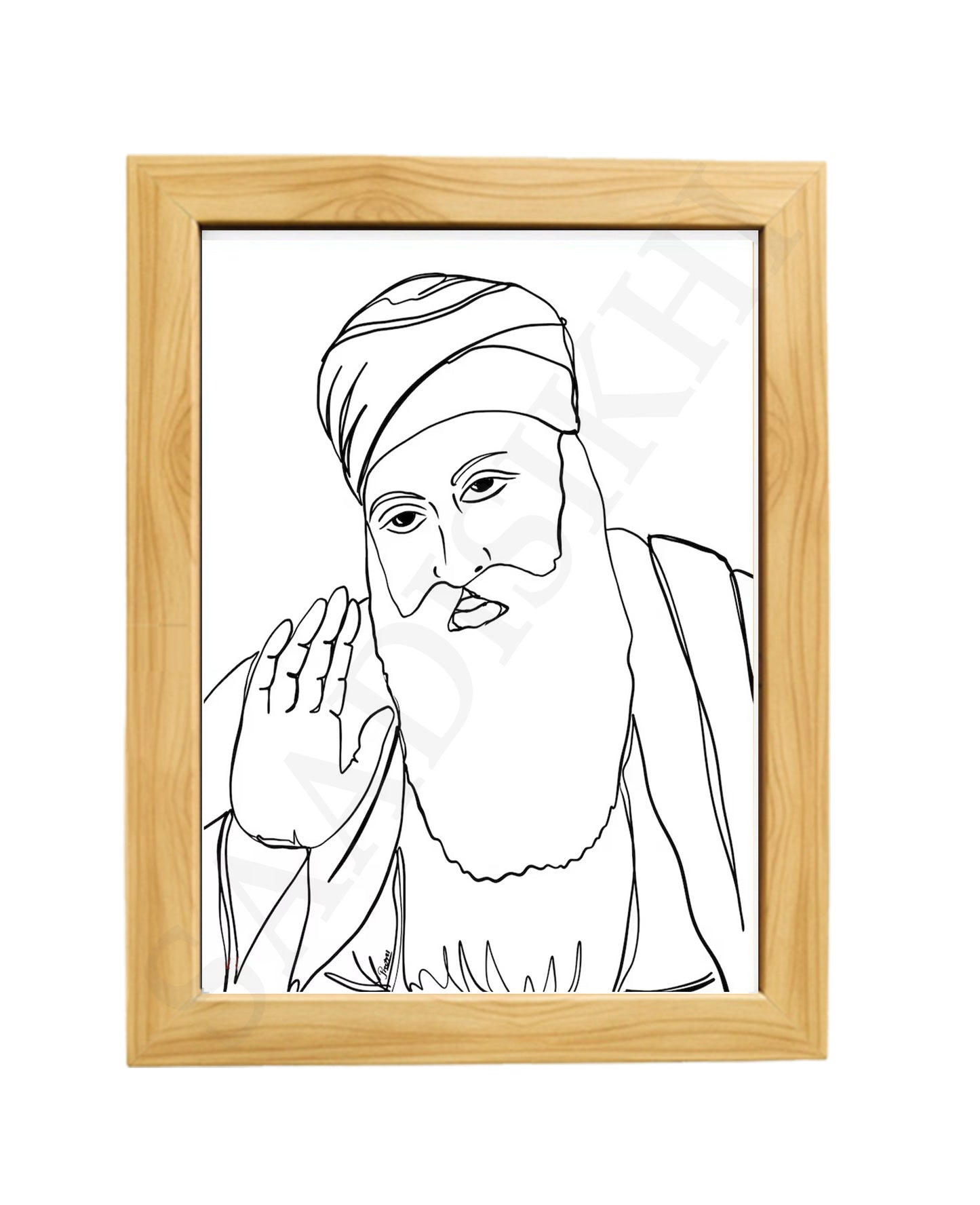SaadiSikhi Baba Nanak JI SikhArt I Sikh Guru Wall Art Poster I Punjabi Sikh Religious Home Wall Décor I Sikhism Painting I Sikh 10 gurus I Sikhism I Wall Art Frame I with Self Adhesive Hook (Design-4)