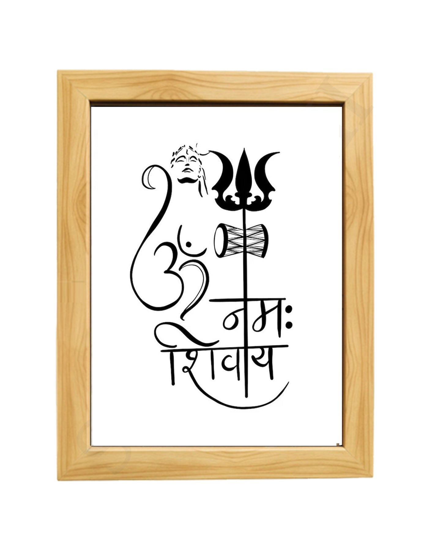 HandWritten Om Namah Shivaya I Sacred Symbols Art Poster I Lord Shiva Mantra I Printable Sanskrit Yoga Mantra I Hindu Meditation Mantra I Wall Frame I with Self Adhesive Hook